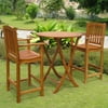 International Caravan IC Furniture Terrassa - Set of 3-Color:Brown Stain,Material:Balau Wood,Number of Items:Set Of 3