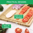 thumbnail image 3 of 20 in Large Cutting Board, Bamboo Wood Cutting Board for Kitchen with Handles and Juice Groove, Reversible Chopping Board for Meat, Cheese Board Charcuterie Serving Tray, 20 x 14 in, 3 of 8