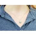 thumbnail image 3 of March Birthstone Necklace, Personalized Aquamarine Necklace, Bridesmaid Necklace, Custom Initial Necklace, Gift for Her, Aquamarine Jewelry - 18" Rose Gold Plated - Leaf Initial A, 3 of 5