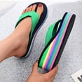 thumbnail image 5 of Women's Comfortable Platform Flip Flops Wedge Rainbow Sole Outdoor Non Slip Casual Sandals, 5 of 9