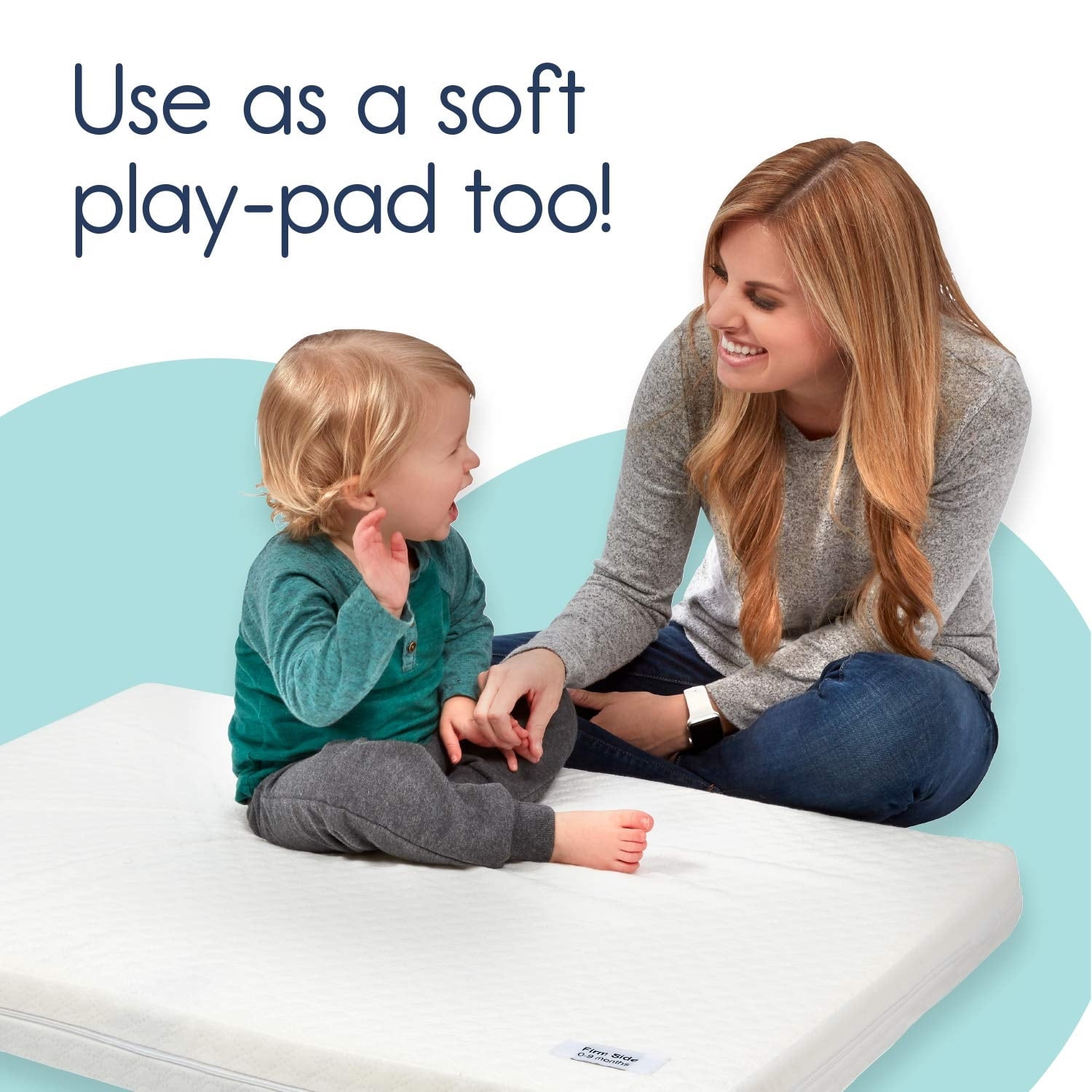 Breathable Playard Mattress Topper Waterproof Pack and Play Mattress Pad 38 x 26 & Soft Memory Foam Memory Foam Baby Playpen/Play Yard Mattresses Bamboo Dual Sided for Toddlers Firm for Babies 
