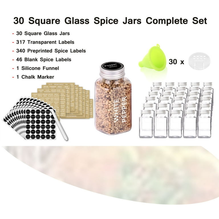 Square Spice Jars - 6 oz