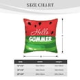 thumbnail image 4 of Fotbe Watermelon Hello Summer Pattern Velvet Decorative Throw Pillow Covers with Elegant Piping, Soft Plush Cushion Cover for Sofa, Bed, Car, Office-20"x20", 4 of 8