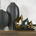 thumbnail image 2 of 12" x 10" Gold Polystone Sail Boat Sculpture with Black Base, by CosmoLiving by Cosmopolitan, 2 of 7