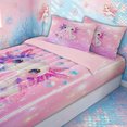 thumbnail image 3 of meiyoeat Kawaii Axolotl Letter M Zipper Comforter Set with Fitted Sheet and 2 Pillowcases for Boys Girls, Galaxy Animal Zipper Bedding Set, Pink Purple, Pink Reversible, 3-Piece, 3 of 6