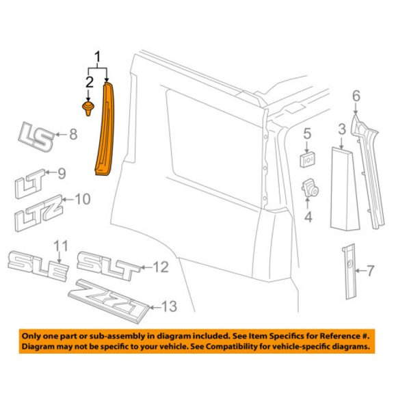GM OEM Exterior-Rear-Window Molding Left 23227748