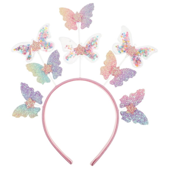 MLINS Butterfly Hairband Glitter Headband Boho Hair Hoop Cute Sparkly Butterfly Headpiece for Girls Women Hair Accessories