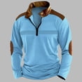 thumbnail image 2 of Mens Autumn Winter Folded Long Sleeve Sweatshirt Standing Collar Zip Flya Way Hoodless Sweatshirt Top, 2 of 4