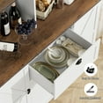 thumbnail image 4 of Homfa Coffee Bar Cabinet with Hutch, 47.2" W Kitchen Buffet Sideboard Cabinet with 3 Drawers & USB Power Station, White, 4 of 7