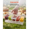 thumbnail image 4 of VEVOR Chilled Condiment Server Caddy, 5 Compartment Ice Cooled Serving Container, Plastic Fruit Garnish Tray Platter with Lid, for Taco Salad Bar Accessories, Party Home Restaurant Supplies, 4 of 9
