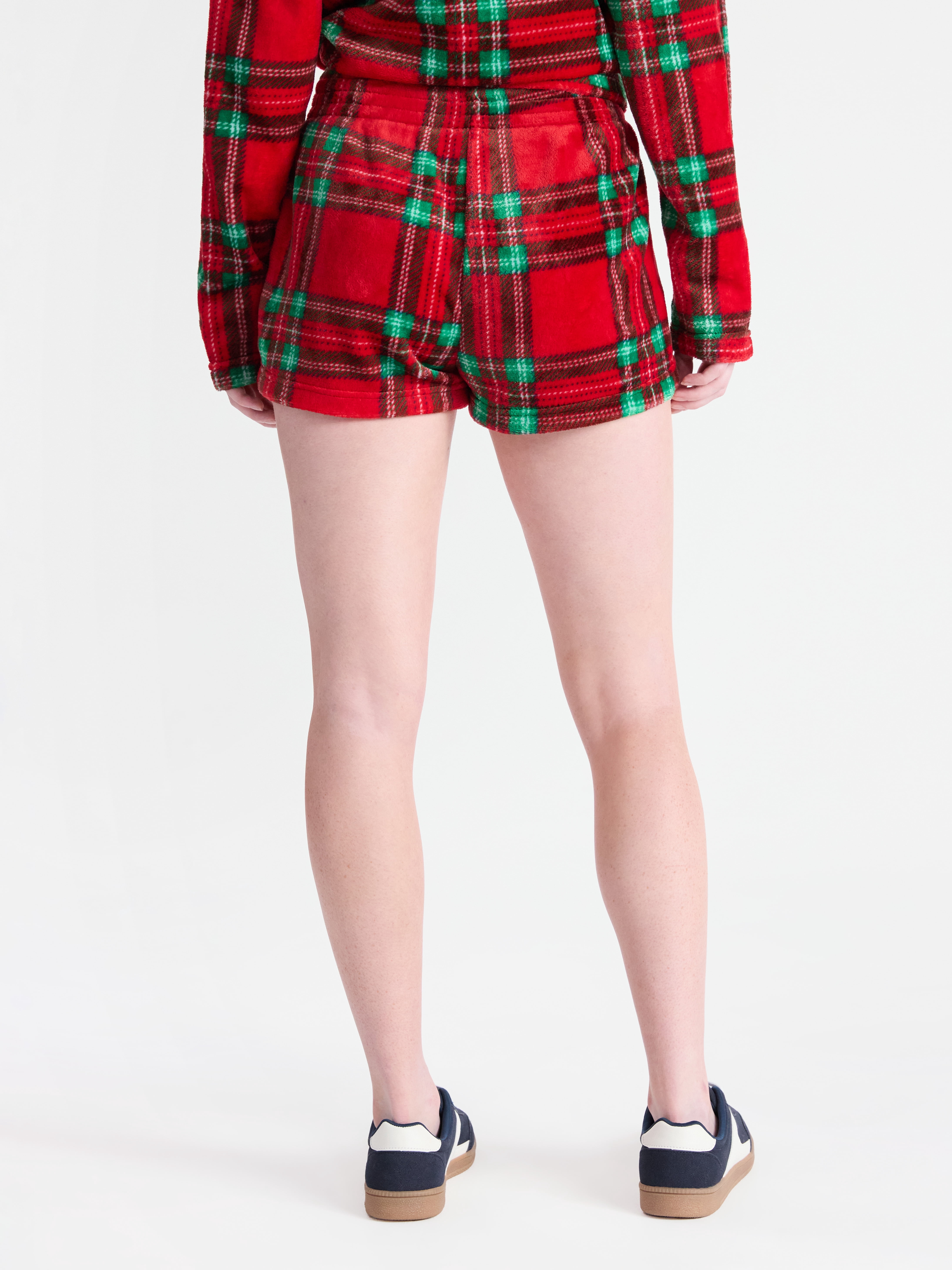 No Boundaries Pull-On Printed Plush Shorts, 2'' Inseam, Women's