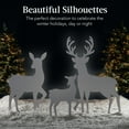 thumbnail image 3 of Best Choice Products 3-Piece 46in 2D Deer Family Silhouette Set, Outdoor Christmas Yard Decor w/ Buck, Doe, Fawn - White, 3 of 7