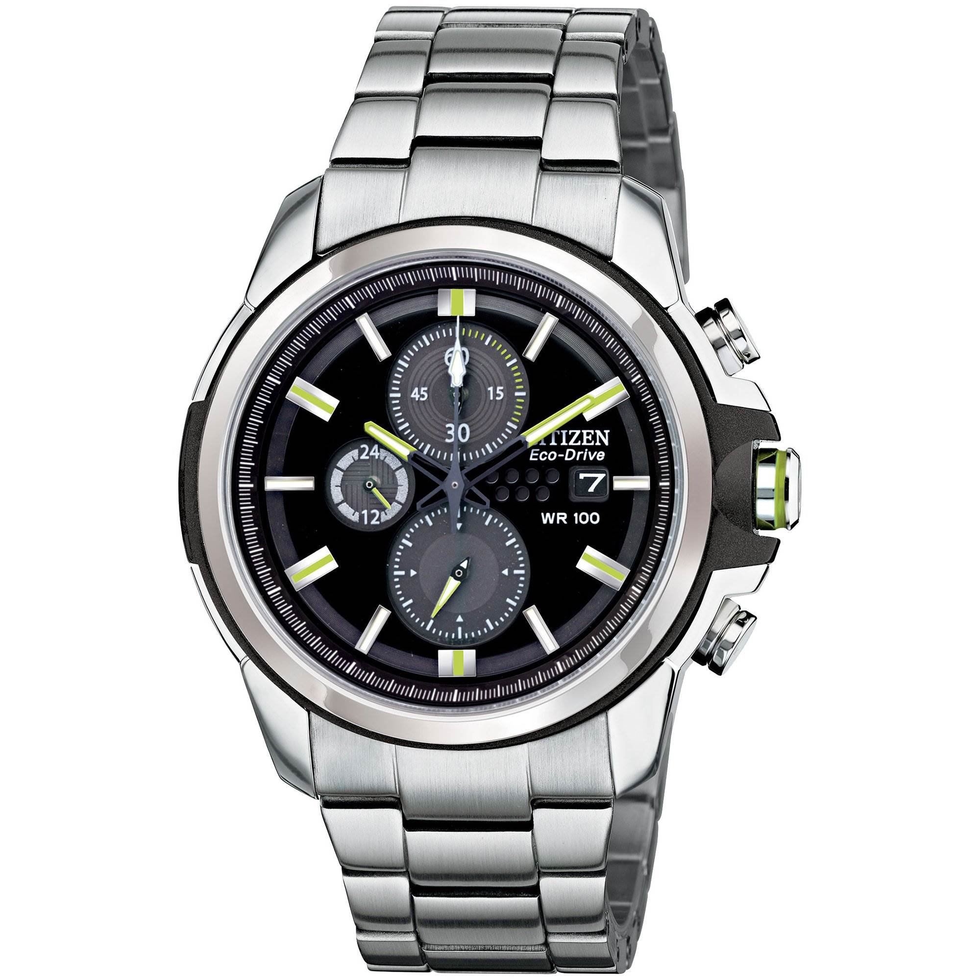 Citizen CA0428-56E Men's AR 2.0 Drive Collection Black Dial Eco-Drive Chronograph Steel Watch