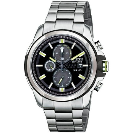 Citizen CA0428-56E Men's AR 2.0 Drive Collection Black Dial Eco-Drive Chronograph Steel Watch
