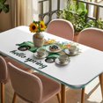 thumbnail image 3 of Hello Spring Table Cloths for 3 Foot Rectangle Tables, Easter Flowers Green Truck Floral Blue Plaid Patio Waterproof Elastic Fitted Tablecloths, Washable Rectangular Table Cover for Camping, 3 of 8