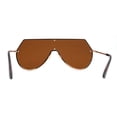 thumbnail image 2 of Color Mirror Futuristic Flat Top Shield Rimless Sunglasses Gold Brown, 2 of 5