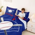 thumbnail image 3 of Erosebridal Est Baseball Sleep Queen Sheet Sets for Kids, Royal Blue Red Bed Set, 4-Piece, 3 of 5