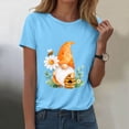 thumbnail image 6 of vigerkar Gnome T-Shirt for Women Floral Graphic Tees Cute Gnome Short Sleeve Tee Tops 2026 Summer (Sky Blue, 3XL), 6 of 8