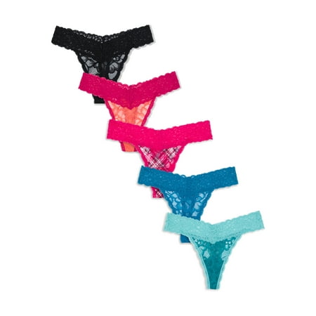 

No Boundaries Women s Lace Thong Panties 5-Pack