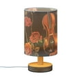 thumbnail image 2 of Bedside Desk Lamp LED Vintage Guitar and Rose Table Nightstand Lamps Warm Light Fabric Lampshade for Home Bedroom Office Living Room Decor, 2 of 7