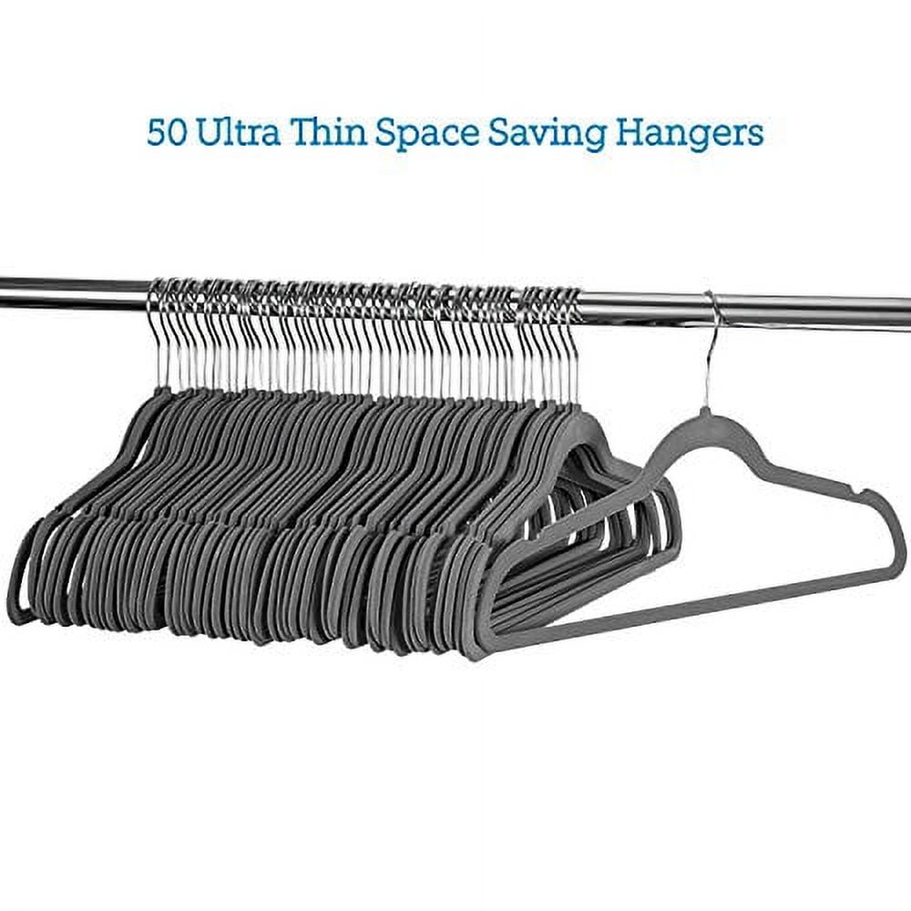 ZRKFSR Plastic Hangers 50 Pack, Heart-Shaped Clothes Hanger Ultra Thin  Space Saving - Black Slim Hangers with 360 Degree Swivel