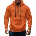 thumbnail image 2 of DODADAWANJ Mens Tactical Hoodies Pullover Big and Tall Quarter Zip Up Workout Hooded Sweatshirts with Pockets Long Sleeve Military Hoodie Orange XXXL, 2 of 4