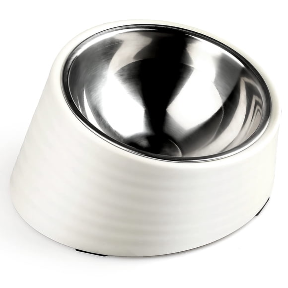 Cuenco de acero inoxidable inclinado Uppetly 15 GRADOS para perros