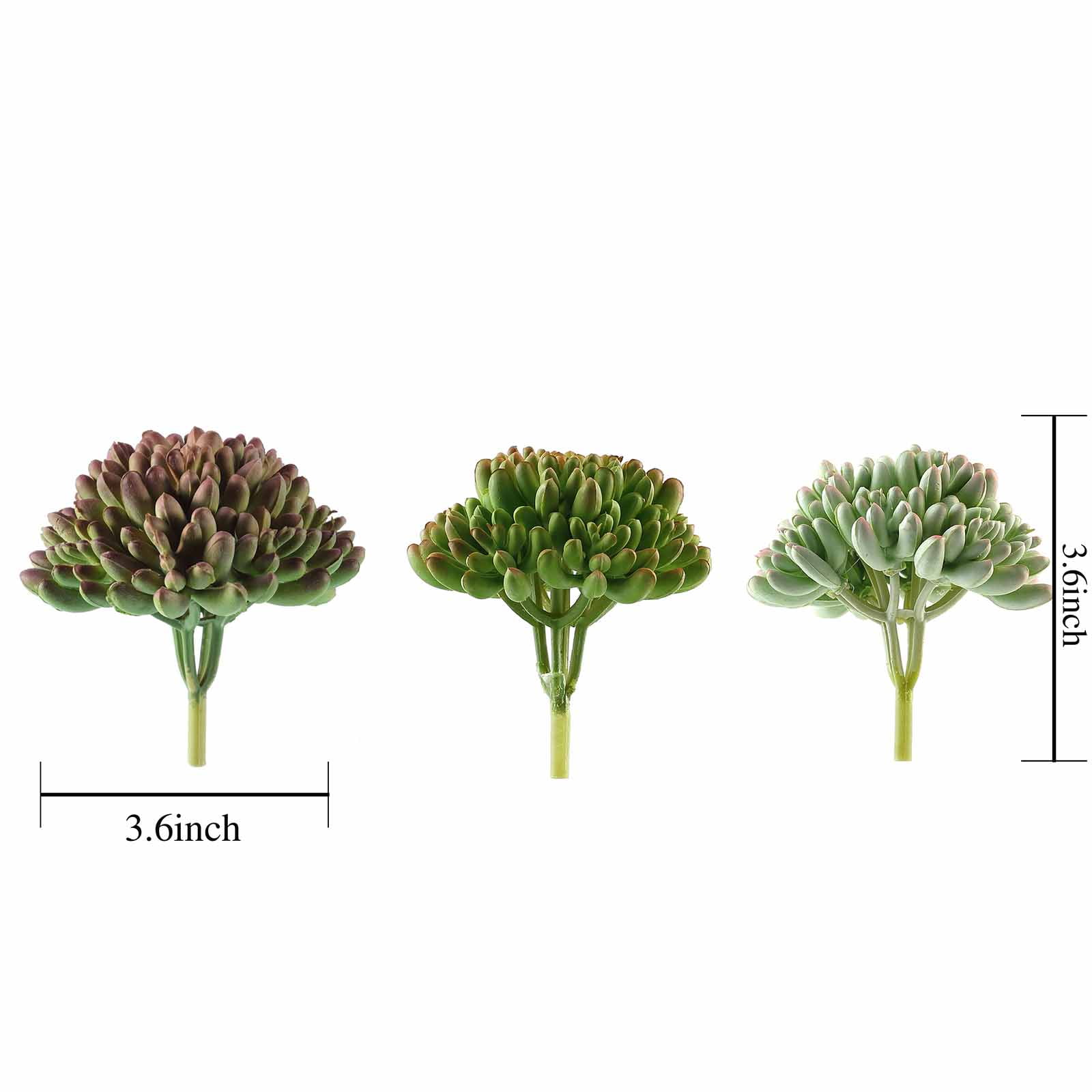 BalsaCircle 3 Pieces 4' Green Assorted Artificial Faux Jelly Bean Succulent Picks Plants