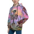 thumbnail image 2 of Haiem Sky Sunflower Skull Pattern Boys Hoodie, Youth Pullover Hooded Sweatshirt, Kangaroo Pocket Hoodie for Kids Girls -Large, 2 of 6