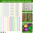 thumbnail image 3 of Collar de perlas de Mardi Gras, 144 unidades, oro verde y morado a granel, 3 of 7