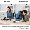 thumbnail image 7 of Swayvoo Laptop Stand for Desk, Adjustable Height Ergonomic Computer Riser, 360° Rotating Aluminum Notebook Holder, Fits 10-16" MacBook Dell HP Lenovo, Silver, 7 of 7