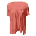thumbnail image 6 of MIXUE Boho Tops For Women Summer Solid Color Square Collar Short Sleeve Casual Basic T-shirts Streetwear,Red,XXL, 6 of 7