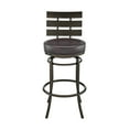 thumbnail image 5 of Armen Living Indoor Natya Swivel Counter or Bar Stool in Black Finish with Gray Faux Leather, 5 of 7