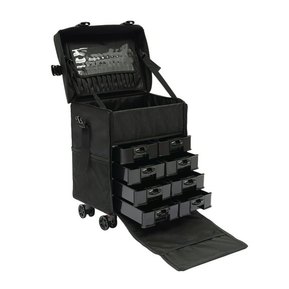 Miumaeov Rolling Makeup Case Professional Cosmetic Case with Drawers Portable Travel Trolley