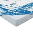 thumbnail image 2 of Ambesonne Blue White Fitted Sheet, Surf Hawaiian Beach, Queen Size, Blue White, 2 of 3