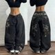 thumbnail image 2 of Nueva moda americana azul multibolsillo lavado pantalones vaqueros holgados hombres Y2K Punk Hip Hop Popular Casual pareja pantalones de pierna ancha de cintura alta, 2 of 4