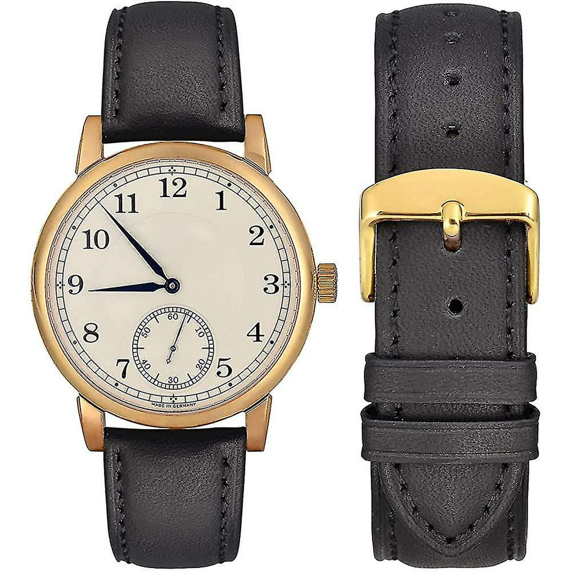 Gold leather watch band best sale