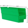 thumbnail image 2 of Heavy Duty Plastic Shelf Bins for Garage, Closet, and Drawer Storage, 12-Inch x 3-Inch x 4-Inch, Green, 24-Pack, 2 of 8