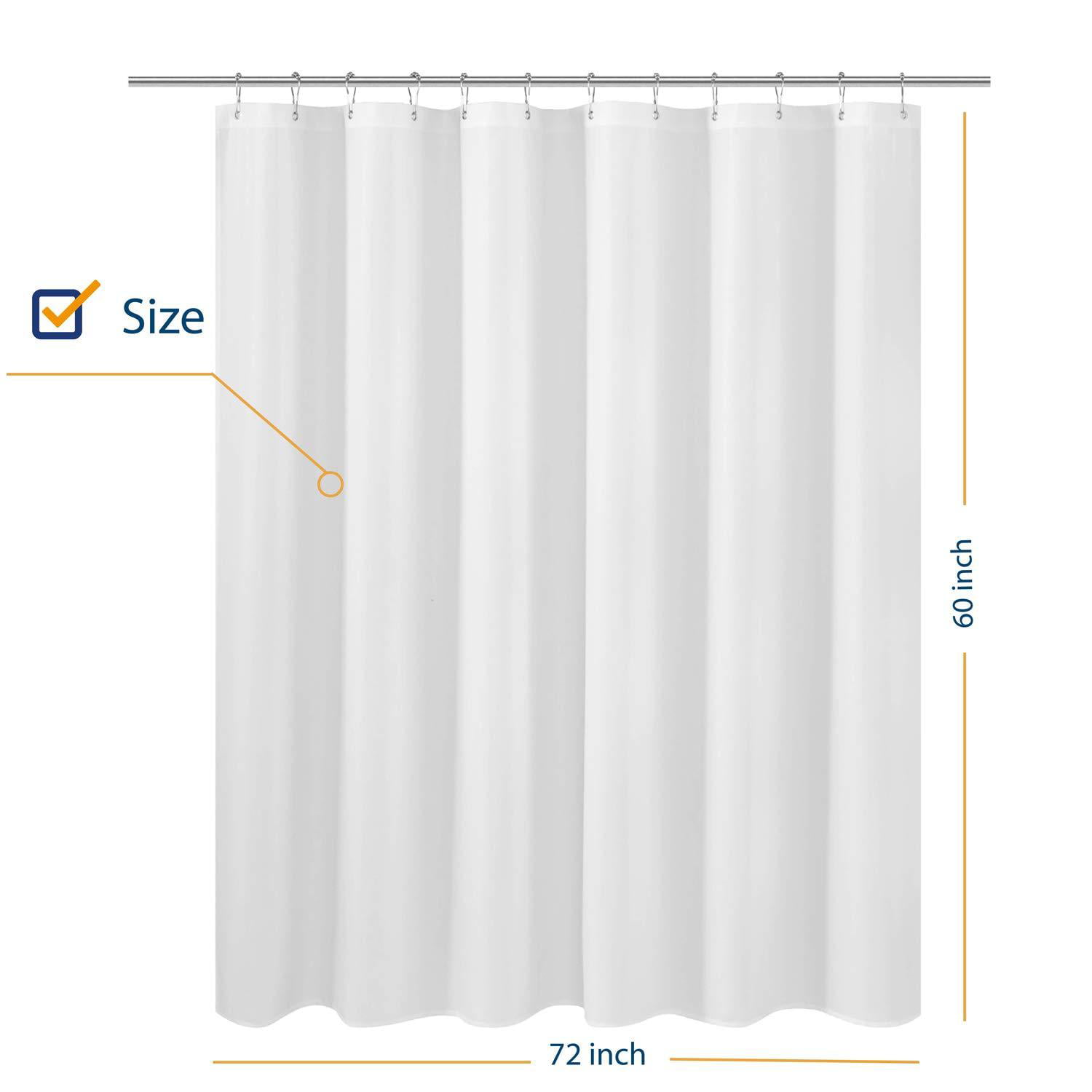 Fabric Shower Curtain Liner, What Size Shower Curtains Are There