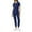 Navy, variant on JGNGSHN Scrubs Set for Women Stretch Zipper Crew Neck Scrub Top & Jogger Pant with 4 Pockets