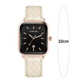 thumbnail image 2 of Ladies Watch Ladies Quartz Watch Square Dial Rhombus Texture Faux Leather Adjustable Strap Date Display Ladies Square Watch, 2 of 8