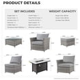 thumbnail image 2 of XIZZI Outdoor Wicker Patio Set Furniture Conversation Set with Fire Pit Table,Grey, 2 of 11