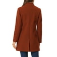 thumbnail image 3 of INSPIRE CHIC Manteau d'Hiver pour Femme à Col Montant, à Simple Boutonnage, Long Mi-Cuisse, Brun Rouge, TG, 3 of 5