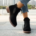 thumbnail image 2 of WEAIXIMIUNG Booties Women's Fall Vintage Solid Color Plus Size Suede Heel Belt Buckle Ankle Boot, 2 of 8