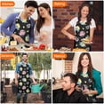thumbnail image 4 of Pioneer Flower Floral Print Pattern Apron for Women and Men, Cotton Linen Waterproof with Pockets, Adjustable, 33x27 Inch for Kitchen, Gardening, BBQ, Salon, 4 of 6
