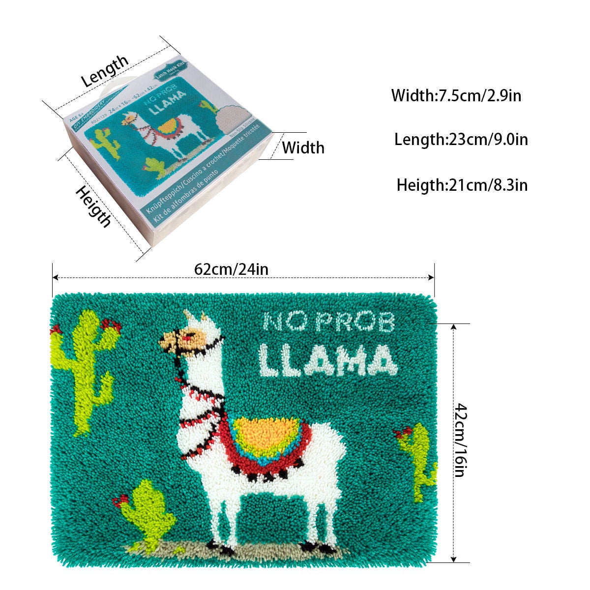 Latch Hook Rug Kits, Kids Adults Carpet Embroidery Set Beginners Cross Stitch DIY Crochet Needlework Crafts Kits 24X16 Inch