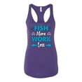 thumbnail image 2 of Wild Bobby, Fish More Work Less Pro Fishermen, Fishing, Women Racerback Tank Top, Purple Rush, Medium, 2 of 4