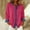 Hot Pink, variant on Women's Patchwork Sweatshirt Pullover, Long Sleeve Lapel Collar Top with Button, Casual Lightweight Fall Outfits​ Hot Pink L