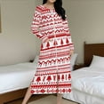 thumbnail image 6 of Christmas Zip Robes for Women Long,Elk Snowflake Pajama Dresses Long Sleeve Housecoats Pockets Nightgown Plus Size Loungewear Full Length Housecoat, 6 of 9