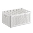 thumbnail image 4 of Armario Caja De Almacenamiento De Pantalones Plegable Divisores Ajustables Blanco Puro Cajas De Almacenamiento De Ropa Divididas Resistentes para Armario De Dormitorio Grande 7 Rejillas: 6 Deflectores, 4 of 5